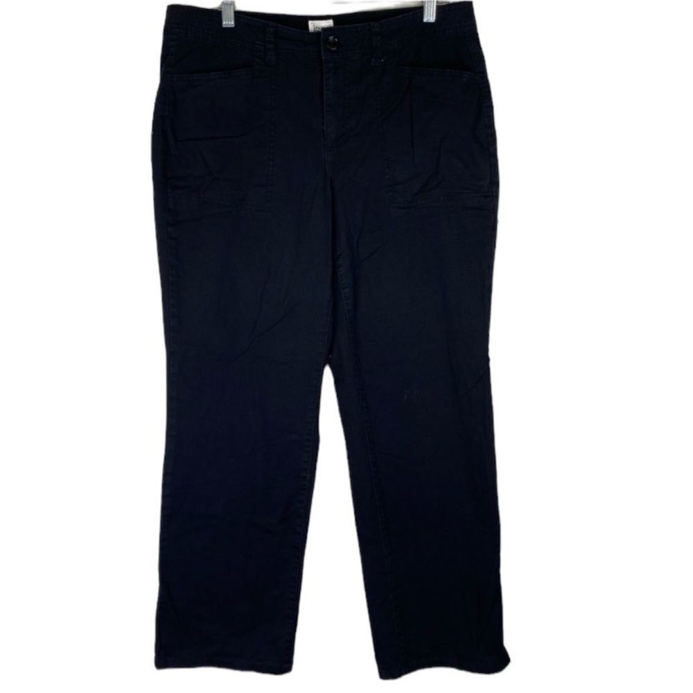 JMS Just My Size Black Casual Straight Leg Pants Pockets 16W